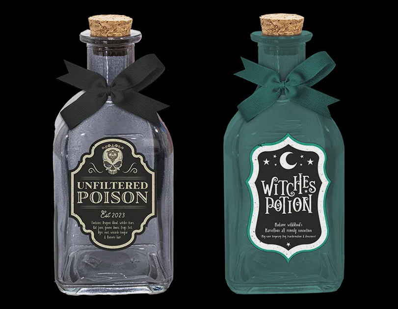 Halloween Glass Decorative Potion Bottles